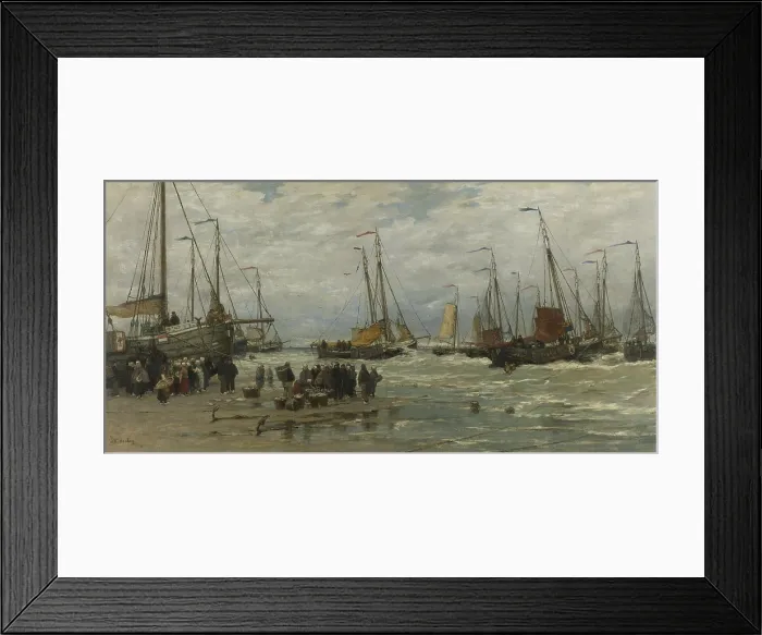 Framed Print : Fishing Pinks in Breaking Waves, by Hendrik Willem Mesdag, c. 1875-85, Dutch painting, oil on canvas Framed Print : Fishing Pinks in Breaking Waves, by Hendrik Willem Mesdag, c. 1875-85, Dutch painting, oil on canvas