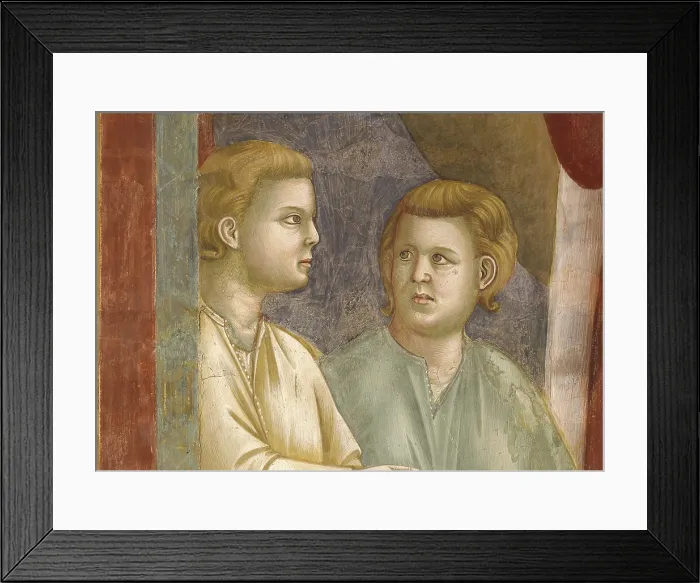 Framed Print : Franciscan Stories: Renunciation of belongings, by Giotto, 1297 - 1299, 13th Century, fresco, 230 x 270 cm - Italy, Umbria, Assisi, Papal Basilica of San Francesco, Upper Church