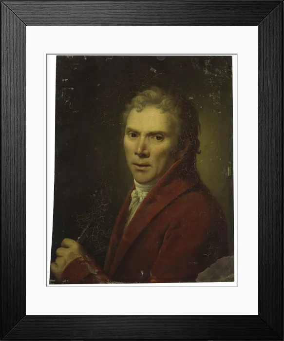 Framed Print : Self-portrait, by Pietro Giuseppe Mazzola, 1804, 19th Century, oil on copper - Italy, Lombardy, Milan, Brera Collection. Whole artwork view