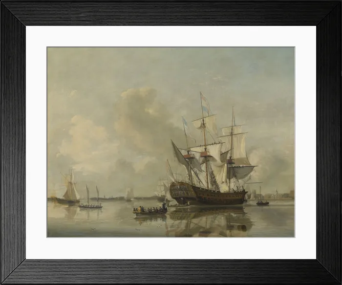 Framed Print : The Navy's Frigate Rotterdam on the Maas off Rotterdam, by Nicolaas Baur, 1807, Dutch painting, oil on canvas Framed Print : The Navy's Frigate Rotterdam on the Maas off Rotterdam, by Nicolaas Baur, 1807, Dutch painting, oil on canvas