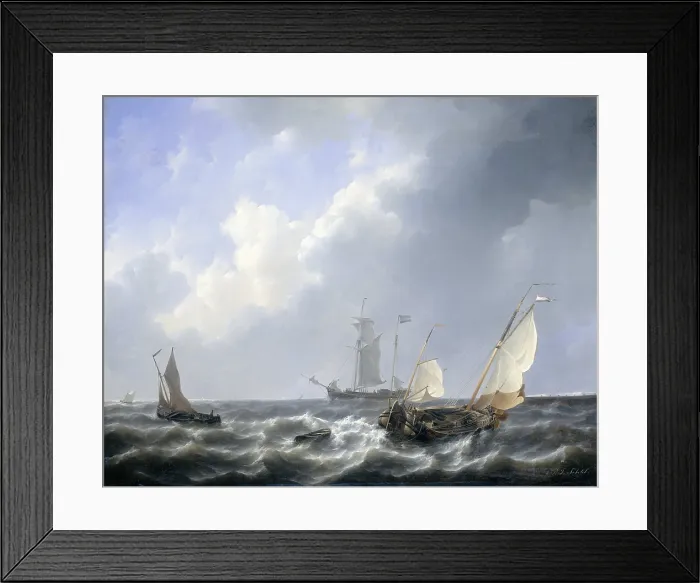 Framed Print : Seascape from the Zeeland Waters, near the Island of Schouwen, by Petrus Johannes Schotel, 1825-27, Dutch painting, oil on canvas Framed Print : Seascape from the Zeeland Waters, near the Island of Schouwen, by Petrus Johannes Schotel, 1825-27, Dutch painting, oil on canvas