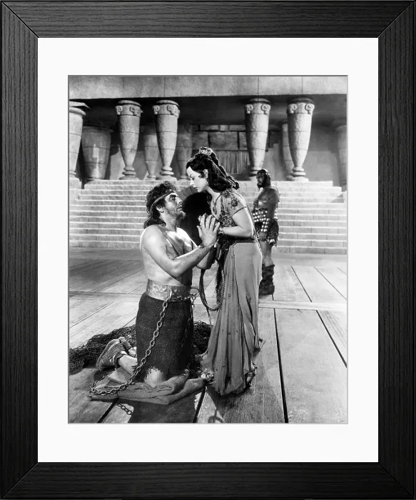 Framed Print : SAMSON AND DELILAH, from left, Victor Mature, Hedy Lamarr, 1949