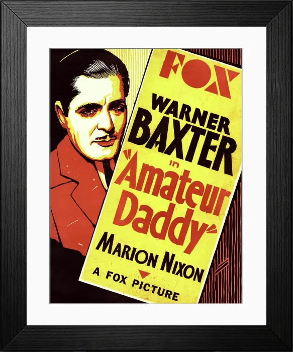 Framed Print : AMATEUR DADDY, Warner Baxter on US poster art, 1932. TM and copyright 20th Century Fox Film Corporation. All rights reserved / courtesy Everett Collection