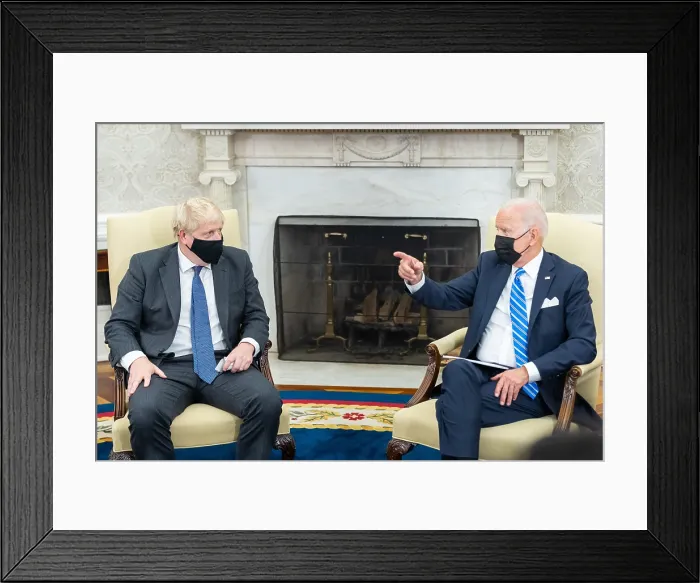 Framed Print : President Joe Biden meets with British Prime Minster Boris Johnson, Sept. 21, 2021 Framed Print : President Joe Biden meets with British Prime Minster Boris Johnson, Sept. 21, 2021