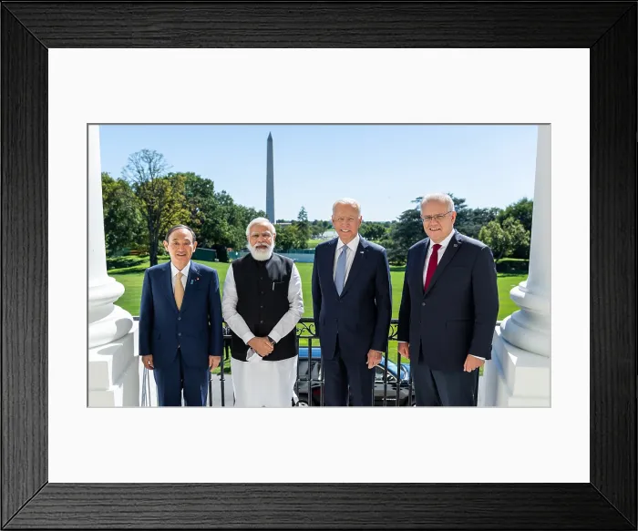 Framed Print : Quad Leaders, a sub-group of the Summit Association of Southeast Asian Nations, held their first summit at the White House on Sept. 24, 2021 Framed Print : Quad Leaders, a sub-group of the Summit Association of Southeast Asian Nations, held their first summit at the White House on Sept. 24, 2021