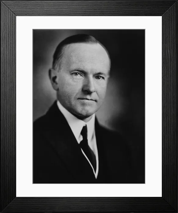 Framed Print : President Calvin Coolidge succeeded to the presidency on the death of Warren Harding in August 1923 (BSLOC_2020_2_139)