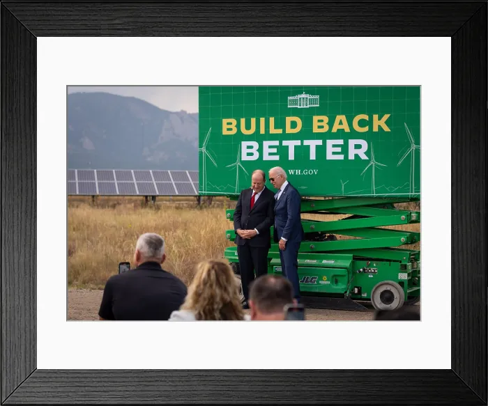 Framed Print : President Joe Biden with Governor, Jared Polis, at the National Renewable Energy Laboratory, Flatirons Campus, Arvada, Colorado, Sept. 14, 2021 Framed Print : President Joe Biden with Governor, Jared Polis, at the National Renewable Energy Laboratory, Flatirons Campus, Arvada, Colorado, Sept. 14, 2021