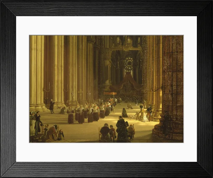 Framed Print : Interior of the Cathedral of Milan, by Giovanni Migliara, 1819, 19th Century, oil on canvas - Italy, Lombardy, Milan, Brera Collection. Whole artwork view
