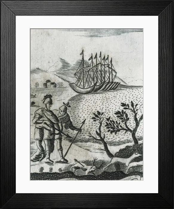 Framed Print : Illustration of 'The Aeneid' by Virgil. French edition published in Paris in 1729. Engraving. AISA / Everett Collection**US SALES ONLY**