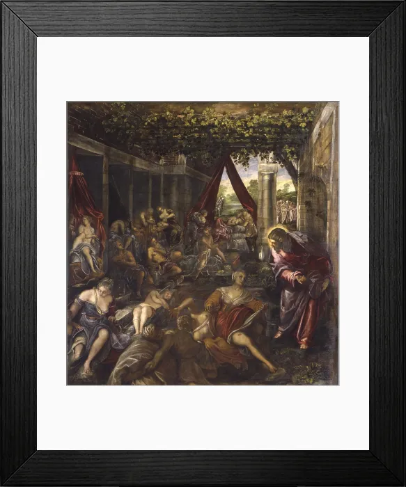 Framed Print : Christ healing the paralytic (Cristo risana il paralitico), by Jacopo Robusti known as Tintoretto, 1579, 16th century, oil on canvas