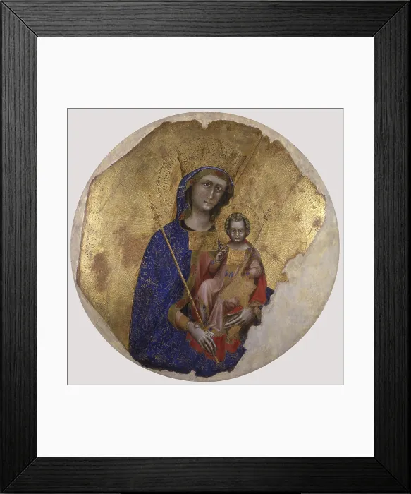 Framed Print : Madonna and Child, by Guariento di Arpo, 1345 - 1360, 14th Century, board with 98 cm diameter - Italy, Veneto, Padua, Civic Museum at Eremitani. Whole artwork view Framed Print : Madonna and Child, by Guariento di Arpo, 1345 - 1360, 14th Century, board with 98 cm diameter - Italy, Veneto, Padua, Civic Museum at Eremitani. Whole artwork view