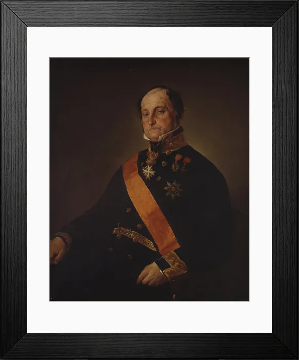 Framed Print : Portrait of Count Ambrogio Nava, by Francesco Hayez, 1852, 19th Century, oil on canvas, 90 x 75 cm - Italy, Lombardy, Milan, Brera Collection, registered at Busto Arsizio