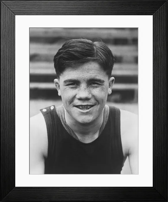 Framed Print : Alfred Teddy Baldock, after the first match of his 1929 American tour, when the 22-year old boxer defeated Al Brown on Sept. 5, 1929 (BSLOC_2020_2_187)
