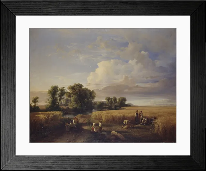 Framed Print : The harvest, by Carlo Mark Senior, 1850, 19th Century, oil on canvas - Italy, Lombardy, Milan, Brera Collection. Whole artwork view