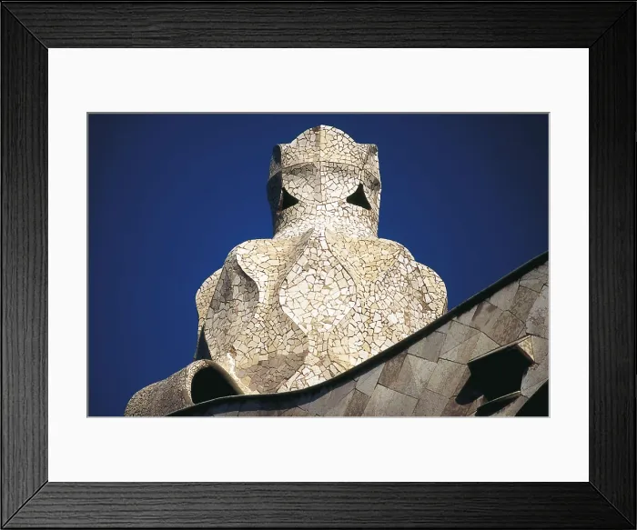 Framed Print : GAUDI i CORNET, Antoni (1852-1926). Mil House or La Pedrera. 1906-1910. SPAIN. Barcelona. Mil House or 'The Quarry'. Stairs exit to the terrace roof. Modernism