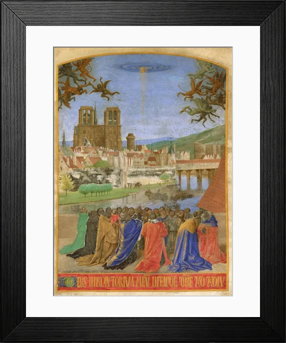 Framed Print : HAND OF GOD PROTECTING THE FAITHFUL AGAINST DEMONS, by Jean Fouquet, 1452-1460, French painting Framed Print : HAND OF GOD PROTECTING THE FAITHFUL AGAINST DEMONS, by Jean Fouquet, 1452-1460, French painting