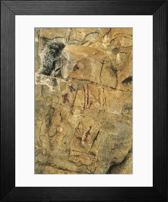 Framed Print : SPAIN. Montblanc. Mas d'en Ramon d'en Bess Shelter. Zoomorphic figures in Levantine naturalistic style. Mesolithic art. Cave. AISA / Everett Collection**US SALES ONLY**