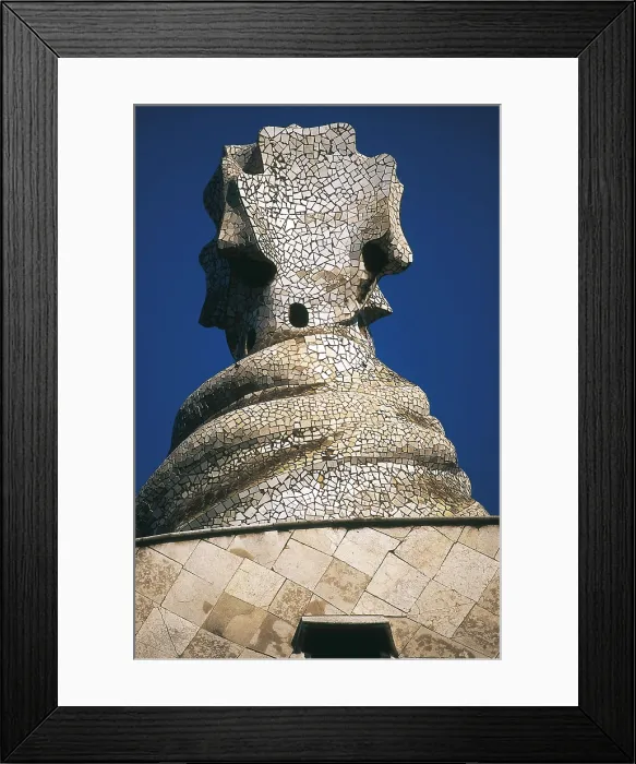 Framed Print : GAUDI i CORNET, Antoni (1852-1926). Mil House or La Pedrera. 1906-1910. SPAIN. Barcelona. Mil House or 'The Quarry'. Stairs exit to the terrace roof. Modernism