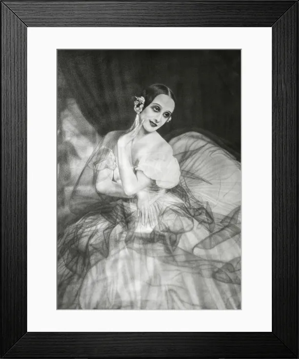 Framed Print : Anna Pavlova, principal dancer of the Imperial Russian Ballet. Print after a painting by Dorothea Cordes. CA. 1910-20. - (BSLOC_2014_17_192)