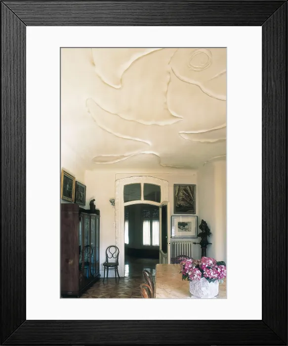 Framed Print : GAUDI i CORNET, Antoni (1852-1926). Mil House or La Pedrera. 1906-1910. SPAIN. Barcelona. Mil House or 'The Quarry'. Dining room of one of the houses. Modernism Framed Print : GAUDI i CORNET, Antoni (1852-1926). Mil House or La Pedrera. 1906-1910. SPAIN. Barcelona. Mil House or 'The Quarry'. Dining room of one of the houses. Modernism