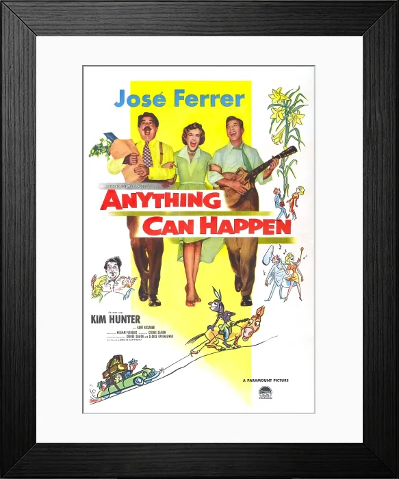 Framed Print : ANYTHING CAN HAPPEN, US poster, from left: Kurt Kasznar, Kim Hunter, Jose Ferrer, 1952 Framed Print : ANYTHING CAN HAPPEN, US poster, from left: Kurt Kasznar, Kim Hunter, Jose Ferrer, 1952