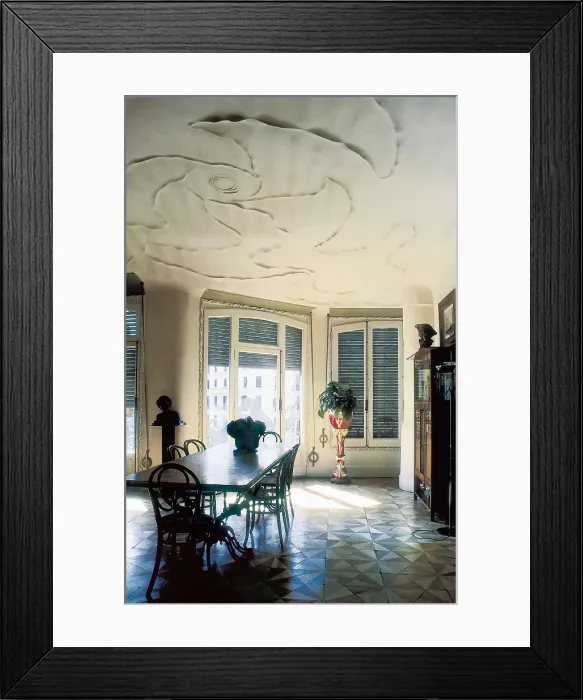Framed Print : GAUDI i CORNET, Antoni (1852-1926). Mil House or La Pedrera. 1906-1910. SPAIN. Barcelona. Mil House or 'The Quarry'. Dining room of one of the houses. Modernism