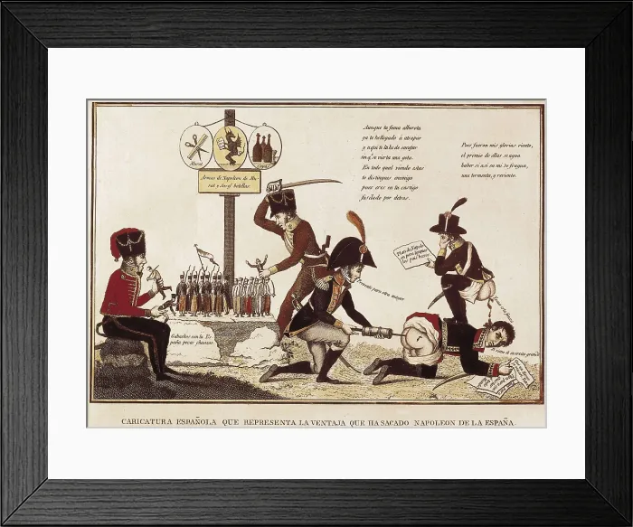 Framed Print : Spain (1808-1814). Peninsular War. Caricature of the benefits obtained by Napoleon in Spain. Engraving. SPAIN. Madrid. Municipal Museum. AISA / Everett Collection**US SALES ONLY** Framed Print : Spain (1808-1814). Peninsular War. Caricature of the benefits obtained by Napoleon in Spain. Engraving. SPAIN. Madrid. Municipal Museum. AISA / Everett Collection**US SALES ONLY**