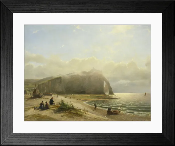 Framed Print : Seascape on the Coast, by Willem Anthonie van Deventer, 1845-80, Dutch painting, oil on panel. Beach and the cliffs at Etretat in Normandy. (BSLOC_2016_1_228) Framed Print : Seascape on the Coast, by Willem Anthonie van Deventer, 1845-80, Dutch painting, oil on panel. Beach and the cliffs at Etretat in Normandy. (BSLOC_2016_1_228)