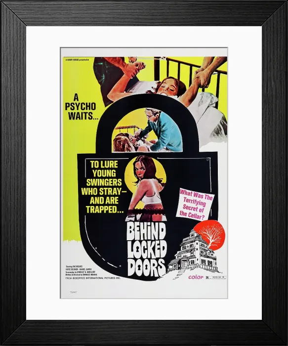 Framed Print : ANY BODY...ANY WAY, (aka BEHIND LOCKED DOORS, re-issue title), US poster art, 1968 Framed Print : ANY BODY...ANY WAY, (aka BEHIND LOCKED DOORS, re-issue title), US poster art, 1968