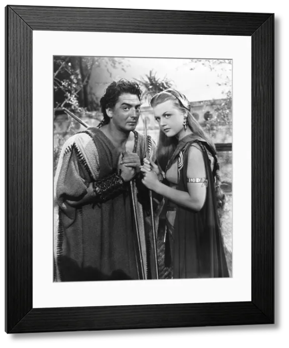 Framed Print : SAMSON AND DELILAH, from left: Victor Mature, Angela Lansbury, 1949