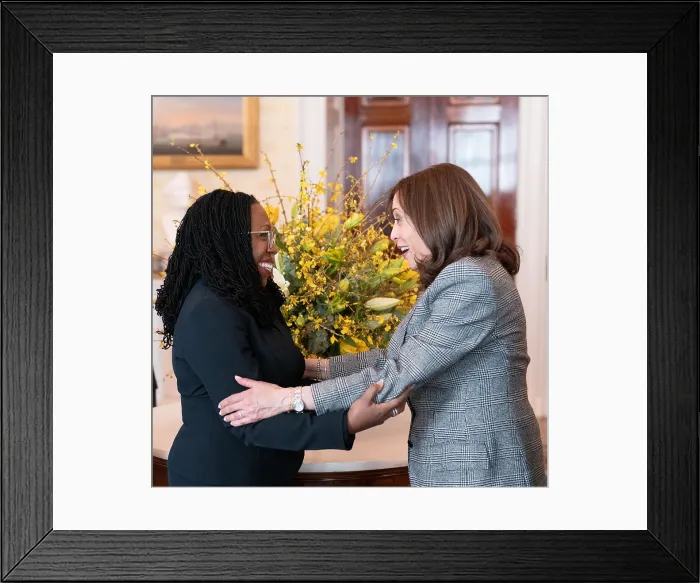 Framed Print : Vice President Kamala Harris congratulates Judge Ketanji Brown Jackson on her official nomination to the U.S. Supreme Court, Feb 25, 2022 (BSLOC_2022_2_30)