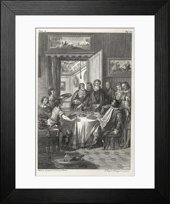 Framed Print : FABREGAT, Jos Joaqun (1748-1844); CARNICERO, Antonio (1748-1814). Sancho Panza in his Government. 1780