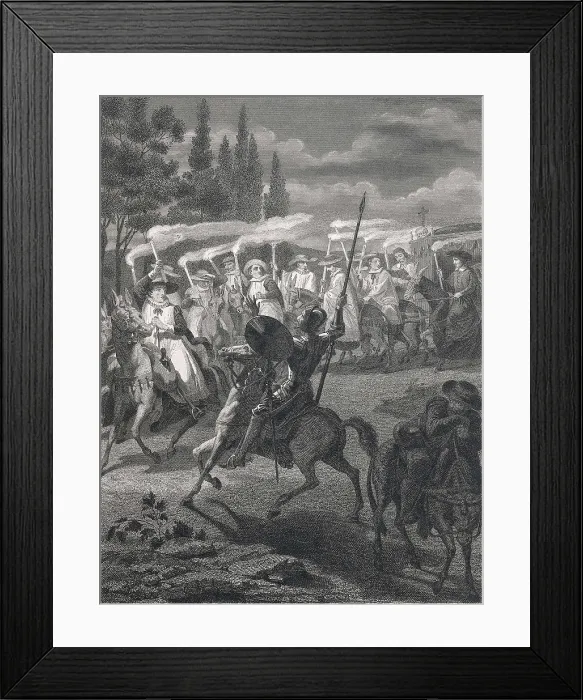 Framed Print : CERVANTES SAAVEDRA, Miguel de (1547-1616). Illustration of 'The Ingenious Gentleman Don Quixote of La Mancha'. Etching. AISA / Everett Collection**US SALES ONLY** Framed Print : CERVANTES SAAVEDRA, Miguel de (1547-1616). Illustration of 'The Ingenious Gentleman Don Quixote of La Mancha'. Etching. AISA / Everett Collection**US SALES ONLY**