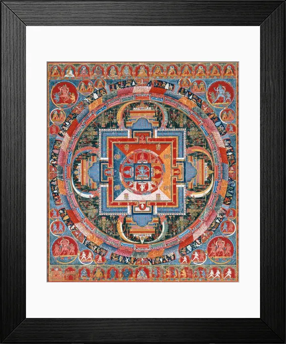 Framed Print : MANDELA OF JNANADAKINI, Tibet, Buddhist, 1370-1400, painting, distemper on cotton