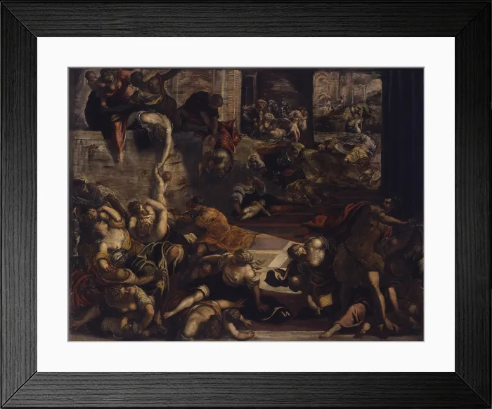 Framed Print : The Slaughter of the Innocents, by Jacopo Robusti known as Tintoretto, 1583, 16th century. - Italy, Veneto, Venice, Scuola Grande di San Rocco. Whole artwork view