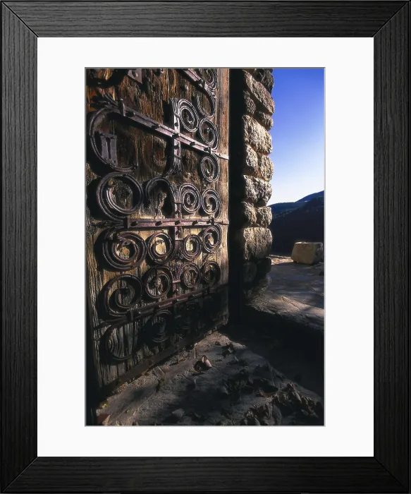 Framed Print : SPAIN. Toses. Church of Sant Cristfol de Toses (11th c.). Detail of the door with the original decorations. Romanesque art. AISA / Everett Collection**US SALES ONLY**