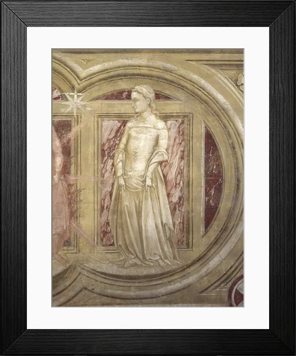 Framed Print : Planet Venus, by Guariento di Arpo, 14th century, fresco. - Italy, Veneto, Padua, Eremitani Church. Detail. Allegory of the planet depicted as a beautiful young maiden Framed Print : Planet Venus, by Guariento di Arpo, 14th century, fresco. - Italy, Veneto, Padua, Eremitani Church. Detail. Allegory of the planet depicted as a beautiful young maiden