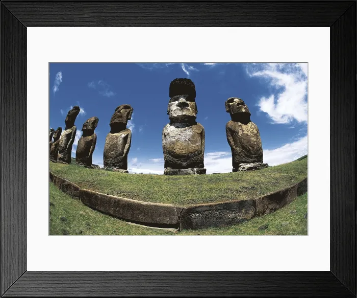 Framed Print : CHILE. VALPARAISO. Ahu Tongariki. Easter Island. Rapa Nui National Park. Moais. AISA / Everett Collection**US SALES ONLY**
