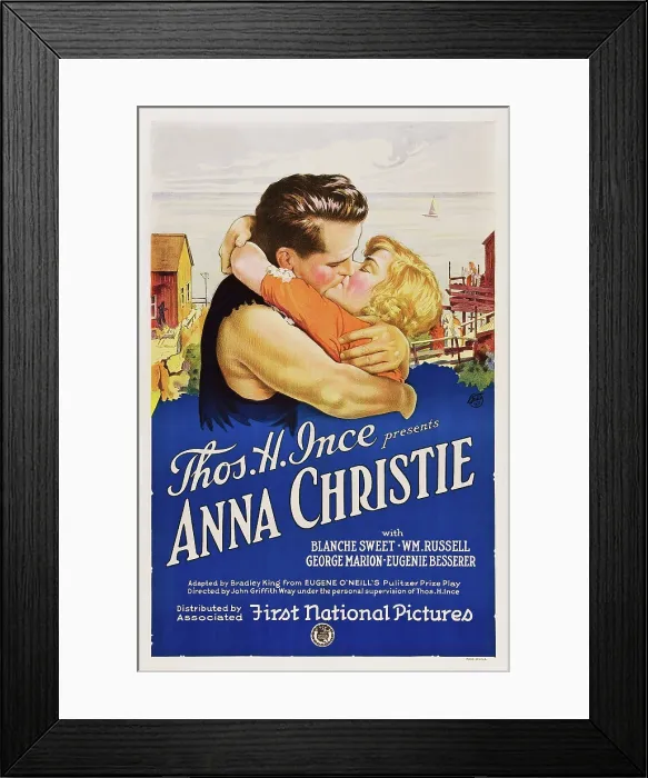 Framed Print : ANNA CHRISTIE, l-r: William Russell, Blanche Sweet on poster art, 1923 Framed Print : ANNA CHRISTIE, l-r: William Russell, Blanche Sweet on poster art, 1923