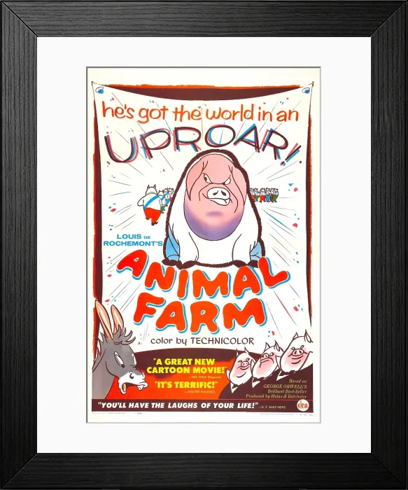 Framed Print : ANIMAL FARM, British poster, 1954 Framed Print : ANIMAL FARM, British poster, 1954