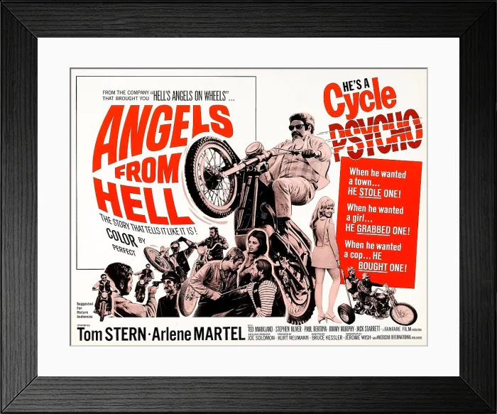 Framed Print : ANGELS FROM HELL, top: Tom Stern, bottom: Tom Stern holding gun to Jack Starrett's head; Tom Stern holding blade to Pepper Martin's throat, Saundra Gayle (above Martin) Framed Print : ANGELS FROM HELL, top: Tom Stern, bottom: Tom Stern holding gun to Jack Starrett's head; Tom Stern holding blade to Pepper Martin's throat, Saundra Gayle (above Martin)