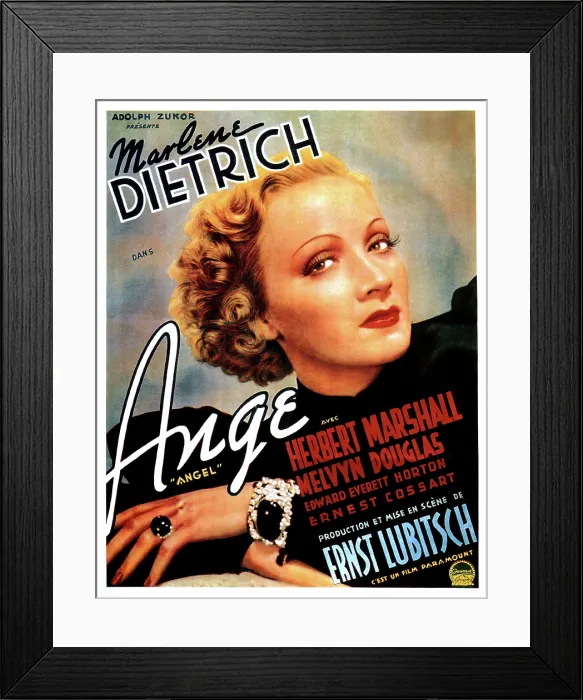 Framed Print : ANGEL (aka ANGE), Marlene Dietrich, (Belgian poster art), 1937 Framed Print : ANGEL (aka ANGE), Marlene Dietrich, (Belgian poster art), 1937