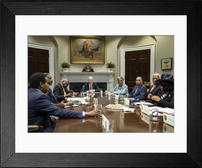 Framed Print : President Joe Biden attends a meeting of the Congressional Black Caucus, March 7, 2022. The Russian arrest of WNBA All Star, Brittney Griner on Feb Framed Print : President Joe Biden attends a meeting of the Congressional Black Caucus, March 7, 2022. The Russian arrest of WNBA All Star, Brittney Griner on Feb