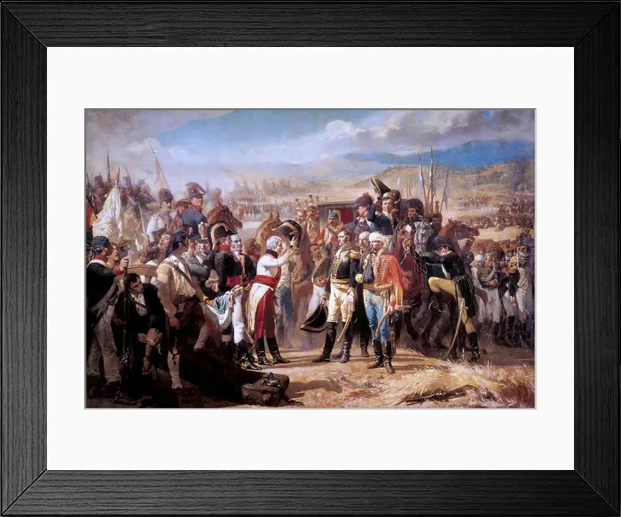 Framed Print : CASADO DEL ALISAL, Jos (1832-1886). Surrender of Bailn. 1864. Central detail. Surrender of the French troops (19th July 1808) to the Spanish ones whose leader was General Castaos