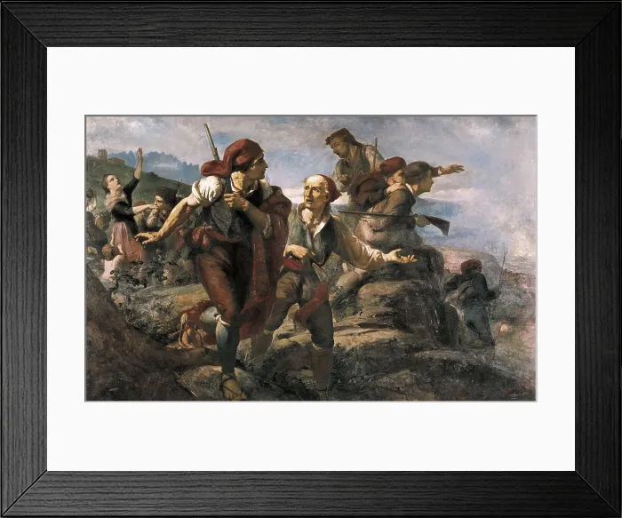 Framed Print : MARTI i ALSINA, Ramon (1826-1894). Somaten of El Bruc. 1860. Peninsular War. Oil on canvas. SPAIN. Barcelona. National Art Museum of Catalonia
