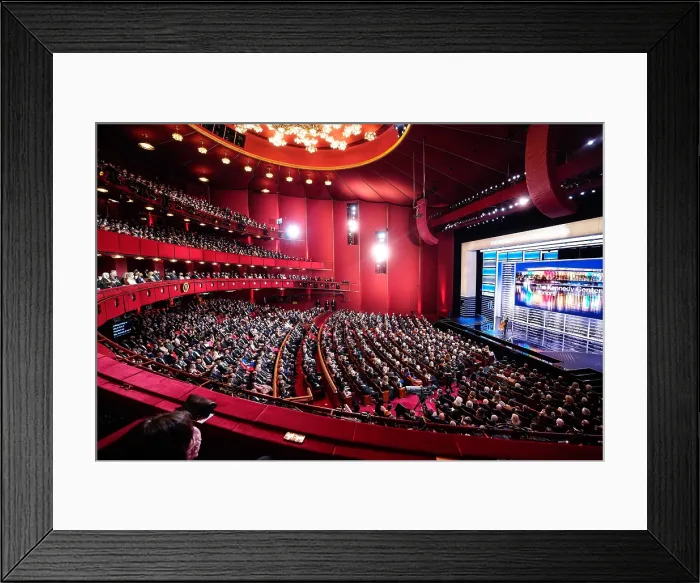 Framed Print : Cellist Yo-Yo Ma performs the National Anthem during the 44th Kennedy Center Honors at the John F. Kennedy Center for the Performing Arts in Washington, DC, on Dec. 5, 2021
