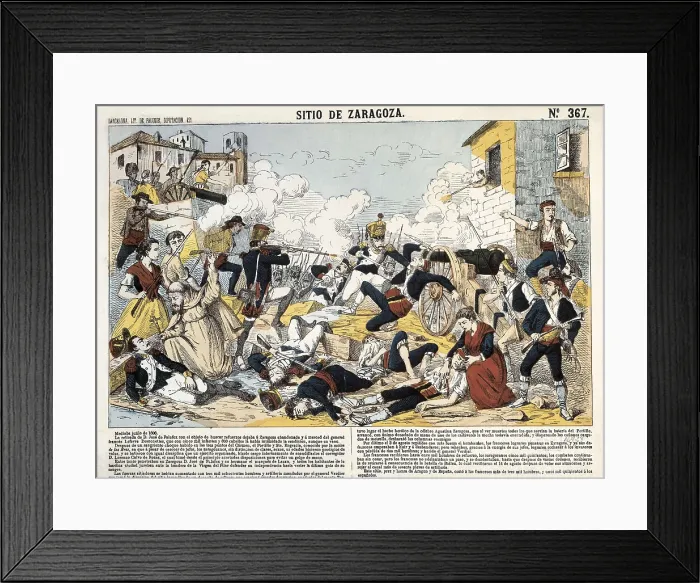 Framed Print : Spain. Peninsular War. Siege of Zaragoza (Juin-August, 1808). Etching. SPAIN. Madrid. National Library. AISA / Everett Collection**US SALES ONLY**