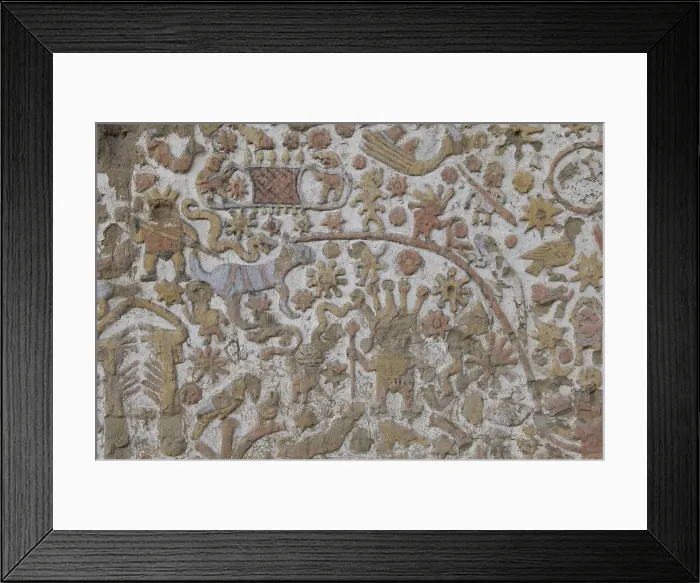 Framed Print : PERU. Trujillo. Huaca de la Luna. Huaca de la Luna Archaelogical Complex (100-900). Mural paintings. Moche or Mochica Art. AISA / Everett Collection**US SALES ONLY**