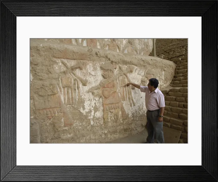 Framed Print : PERU. Trujillo. Huaca de la Luna. Huaca de la Luna Archaelogical Complex (100-900). Mural paintings. Moche or Mochica Art. AISA / Everett Collection**US SALES ONLY**