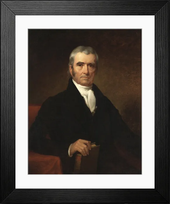Framed Print : John Marshall, Chief Justice of the Supreme Court, in portrait by Henry Inman